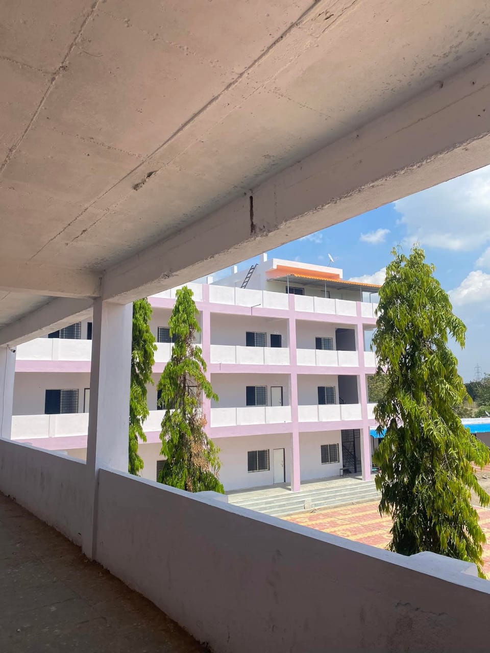 Main building seen from a corridor